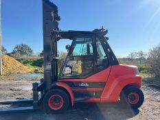 2010 Linde H80D Diesel Forklift, 8977 Hours, 4850mm Lift, Side Shift, Full Cab