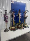 4 x candle holders with flowers
