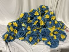 28 blue and yellow flower balls