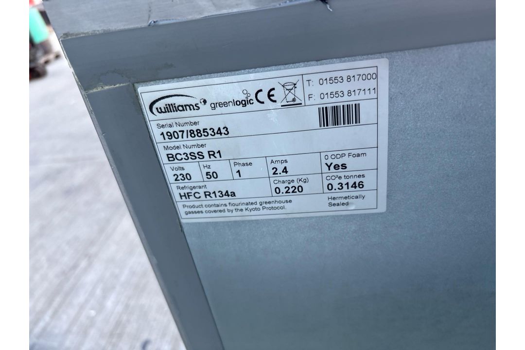 Williams 3 Door Undercounter Fridge, Direct from Wembley Stadium - Image 11 of 12