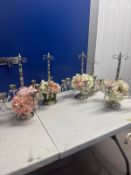 4 x candle holders with flowers