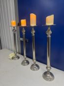 4 x silver candle holders