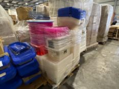 Pallet of Assorted Plastic Tubs