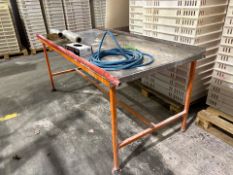 Orange Frame Stainless Steel Table