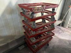 7 x Stackable Red Warehouse Skates