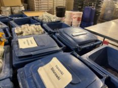 5 x Blue Warehouse Bins With Spherical Moulds Inside