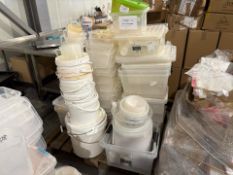 Pallet of Assorted Plastic Tubs