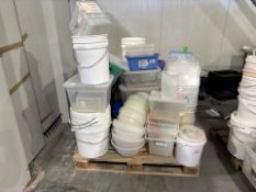 Pallet of Assorted Plastic Tubs