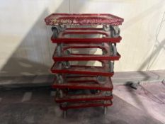 7 x Stackable Red Warehouse Skates