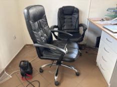 Black Faux Leather Office Chairs x2