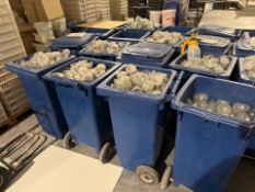 5 x Blue Warehouse Bins With Spherical Moulds Inside