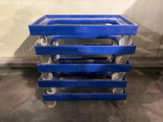 5 x Stackable Blue Warehouse Dollys