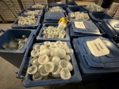 5 x Blue Warehouse Bins With Spherical Moulds Inside