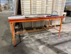 Orange Frame Stainless Steel Table