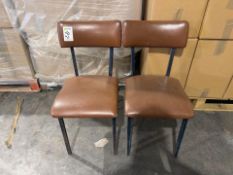 2 Brown Leather Look Chairs