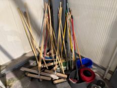 Approximately 30 Assorted Brushes & Mops