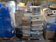 Pallet of Assorted Cosmetic Ingredients and Equipment