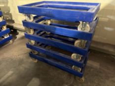 5 x Stackable Blue Warehouse Dollys