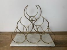 Marble Base Gold Wired Wine Rack