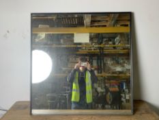Industrial Square Mirror Steel Frame