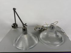 Ribbed Glass Wall Light And Ceiling Light