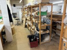 5 Bays of Wooden Storage Shelves, No Reserve