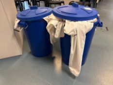 2 x Plastic Bins Of Lab Coats