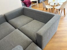 Grey Fabric 2 Seat Sofa
