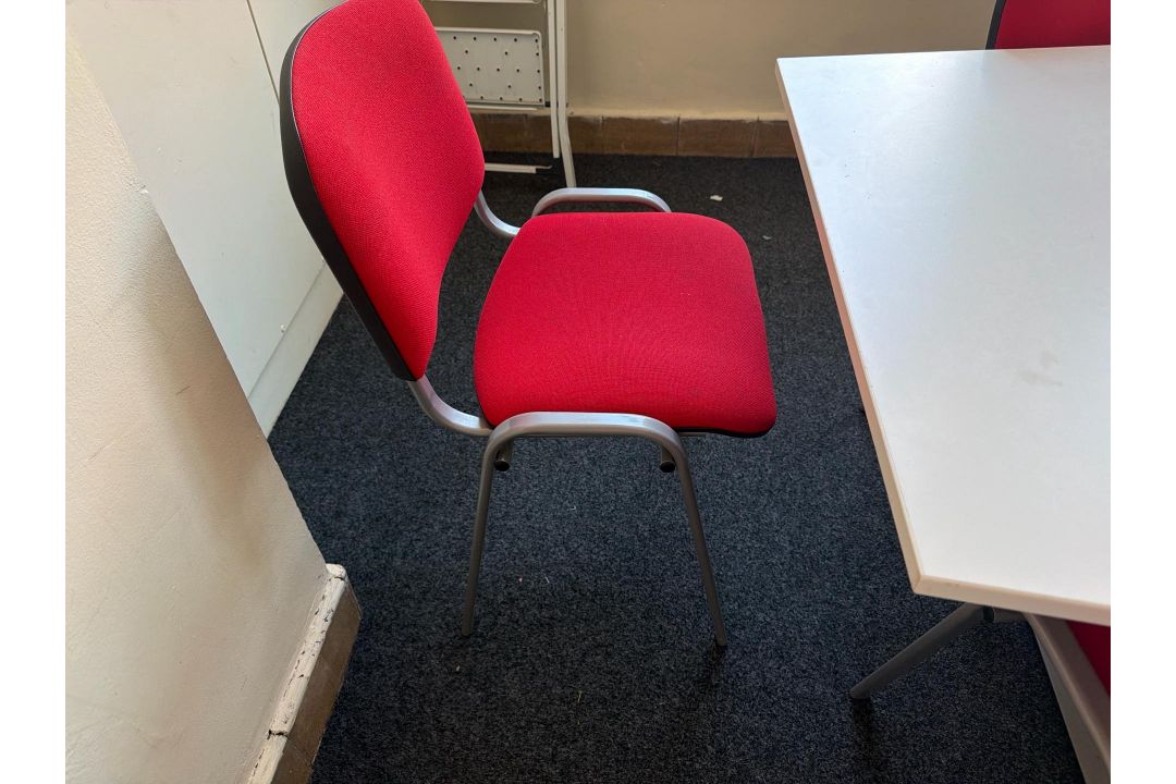 Conference Table With 12 Red Chairs - Image 4 of 6
