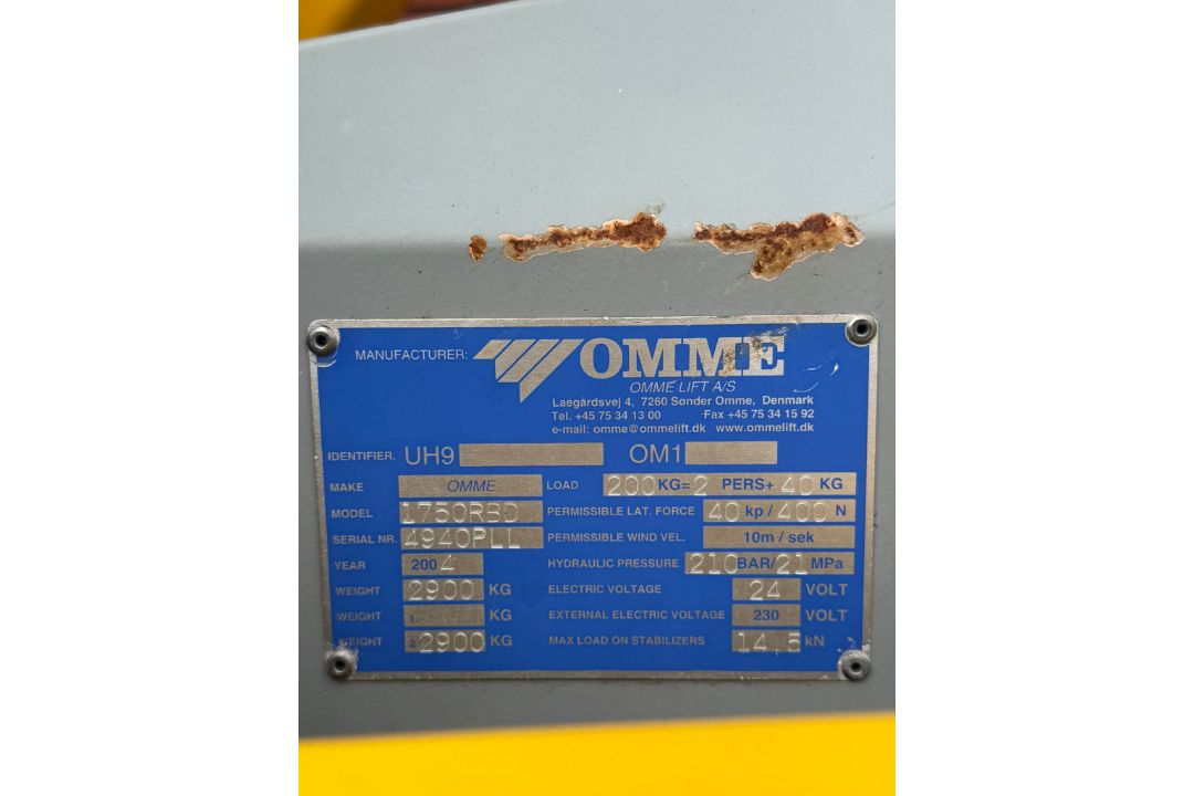 OMME 1750 RBD Dual Fuel Tracked Spider Lift - Access Platform - Cherry Picker 1854 Hours - Image 30 of 38