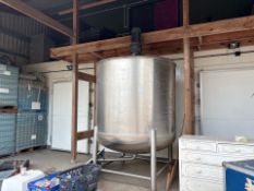 2000L Stainless Steel Fermentation Tank with Agitator, Year of Manufacture 2021