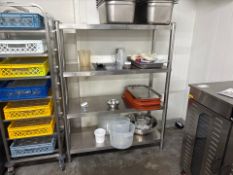 Stainless Steel 4-Shelf Unit with Contents
