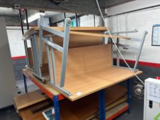 Beech Effect Straight Office Desks x6, NO RESERVE
