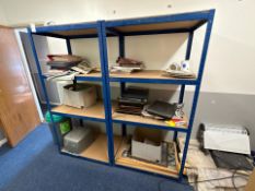 3 Bays Of Blue Metal Shelving