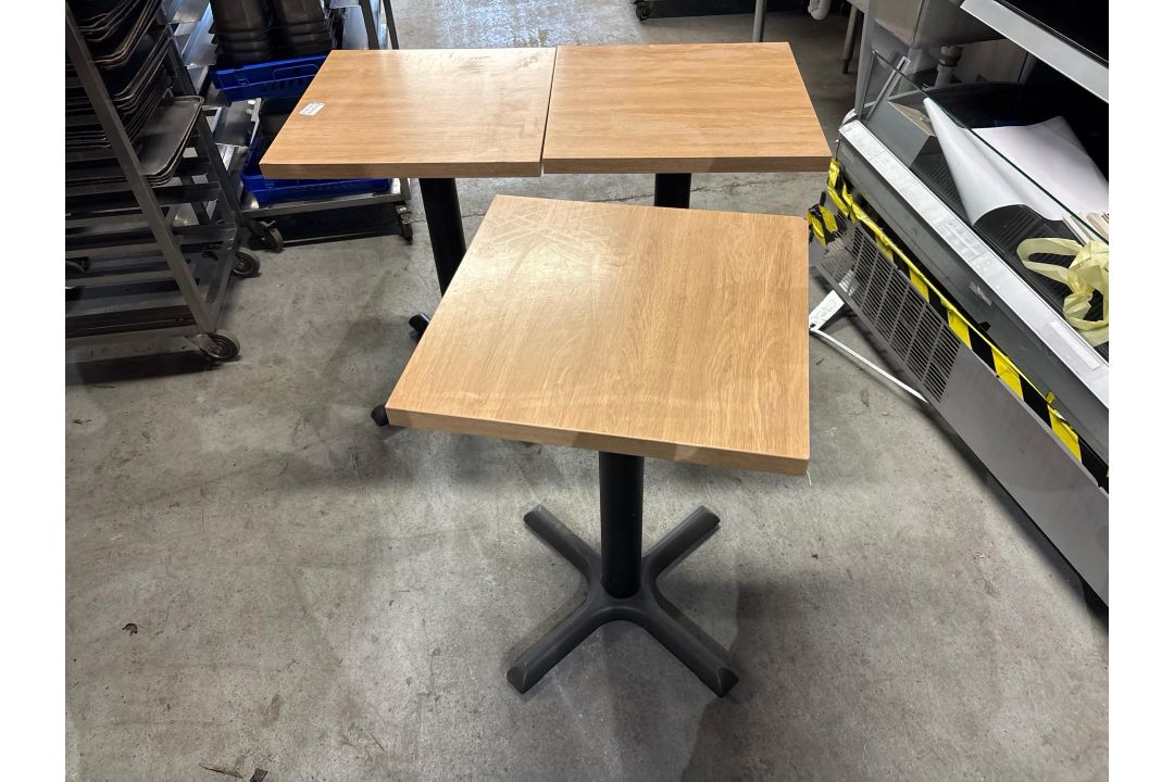 7 x Small Square Wood Tables - Image 3 of 4