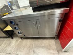 Stainless Steel Work Counter with 3 Horizontal Cup Dispensers