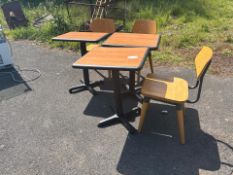 Wooden Chairs and Tables x3