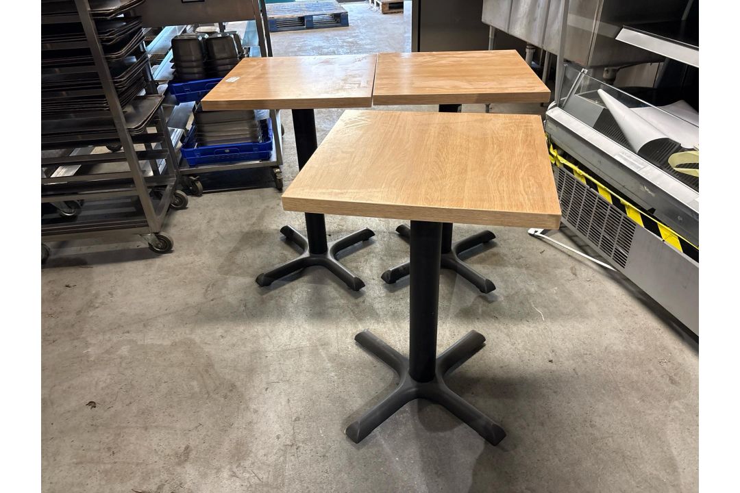7 x Small Square Wood Tables - Image 1 of 4