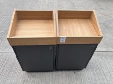 2 x Wooden Display Cabinets
