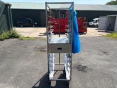 Stainless Steel Tray Rack and Contents