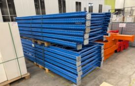 Pallet Racking – Blue Upright Frames, Orange Beams & Galvanised Metal Frames (Mixed Lot)