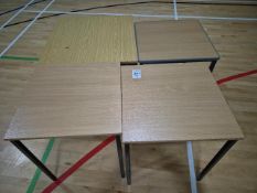 Wooden Top Table With Black Metal Legs x4