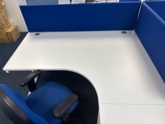 White Wooden Desk With Storage Unit And Chair