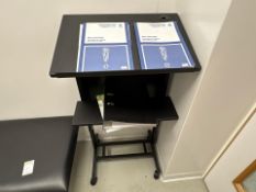 Black Metal Wheeled Podium