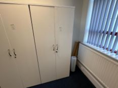 White Wooden Double Door Cupboard