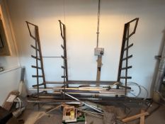 Steel Material Storage Racks x3 with Mixed Metal Stock – A-Frame / Ladder Style, No Reserve