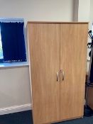 Oak-Effect Wooden Storage Cupboard, 5 Adjustable Shelves, Lockable, Key Included, No Reserve