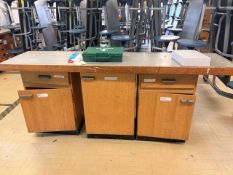 Hardwood DT Workbench with Three Under-Bench Cupboard Units, No Reserve