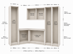 Type 8 Carcass Pack — L-Shaped Kitchen, Comprising of 7 units