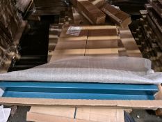 Pallet Of Assorted Ludlow Doors & Base Corner Post (Teal/Blue/Grey)